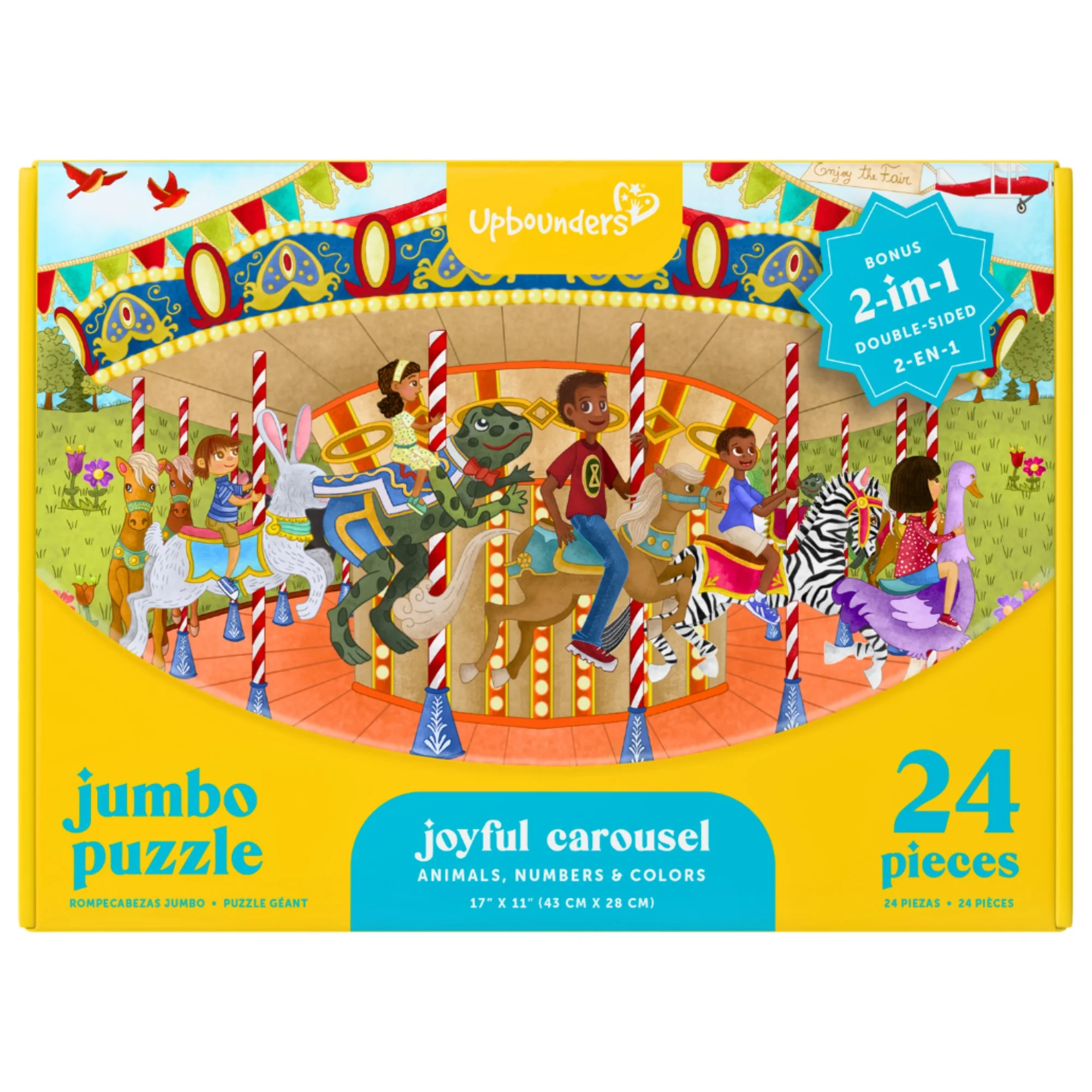 Joyful Carousel 24 Piece 2-sided Jumbo Puzzle — Upbounders® by